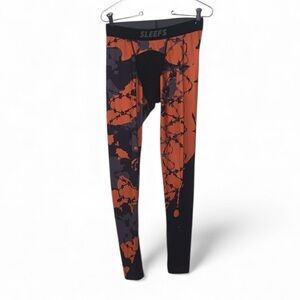 Sleefs Orange Camo Men’s Medium Leggings Athletic Base Layer